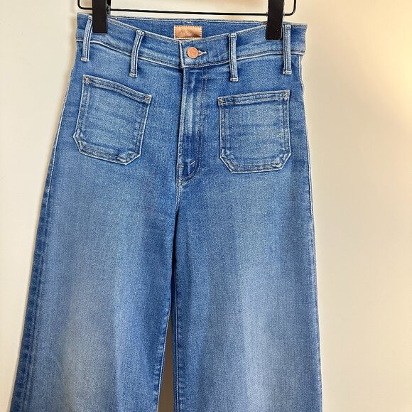 MOTHER The Hustler Roller Patch Pocket Sneak Wide Leg Jeans in Piece By Piece - Picture 5 of 13
